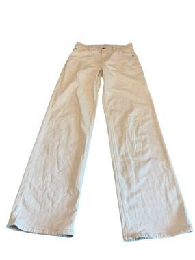 American Eagle Cream Stovepipe Wide Leg Jeans Size 4 X-Long